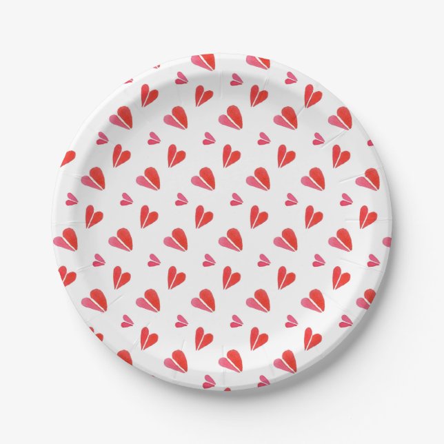 MINI HEARTS 7" Round Paper Plates (Front)