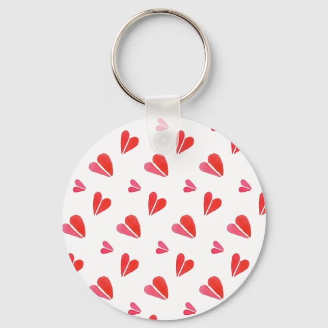 Mini Hearts Aluminum Circle Keychain (Front)