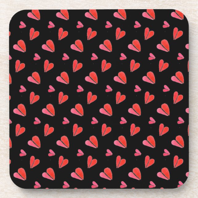 MINI HEARTS II Hard Plastic Coasters (Front)