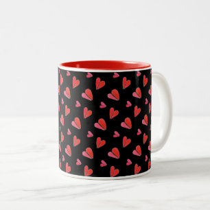 MINI HEARTS II Red Two-Tone Mug