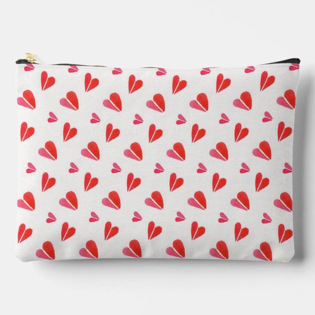 MINI HEARTS Large Accessory Pouch Bag (Front)
