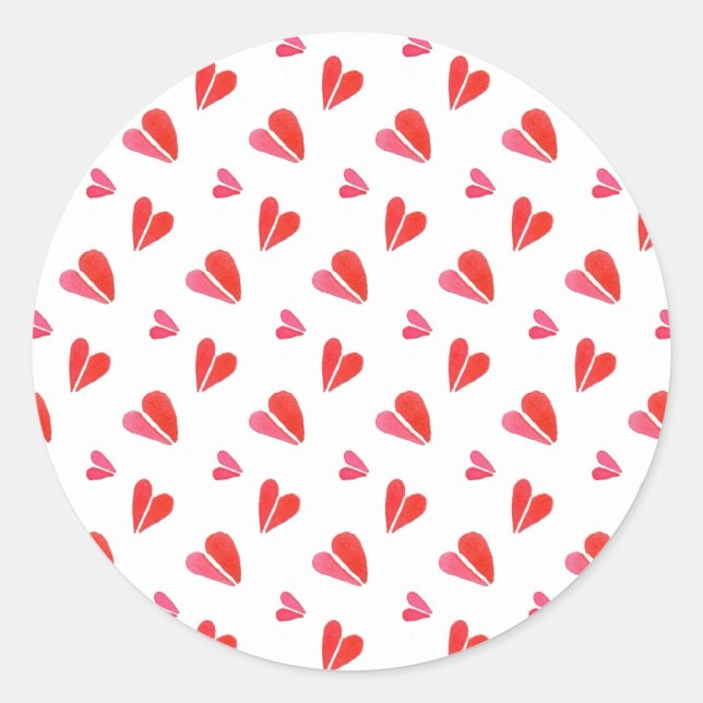 MINI HEARTS Small Round Stickers (Front)