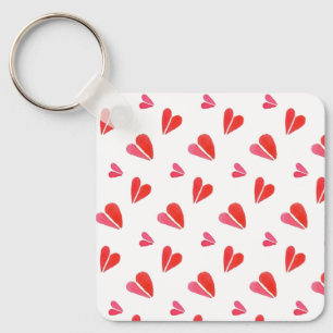 Mini Hearts Square Aluminum Keychain