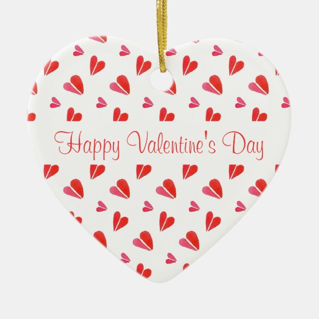 MINI HEARTS Valentine Ceramic Heart Ornament  (Front)