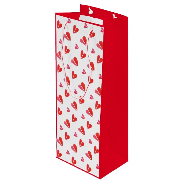 MINI HEARTS Wine Gift Bag (Back Angled)