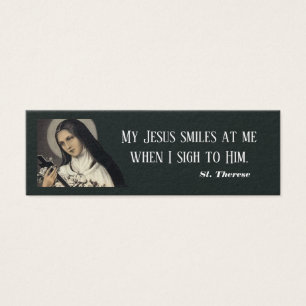 Mini Holy Card of St. Therese with quote