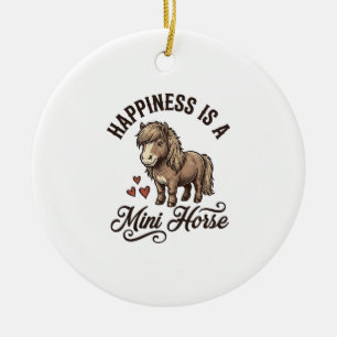 Mini Horse Vintage Engraving Cute Pony Shirt Desig Ceramic Ornament