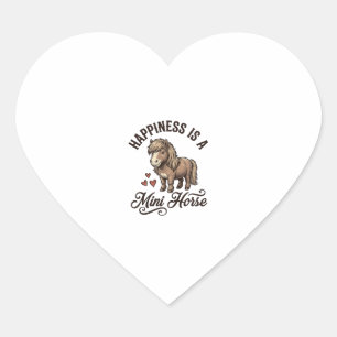 Mini Horse Vintage Engraving Cute Pony Shirt Desig Heart Sticker