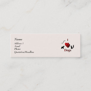 Mini I Heart Dogs Carte de visite