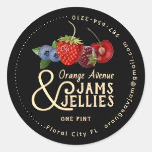 Mini Jam and Jelly Colourful Fruits  Classic Round Sticker