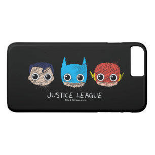 Mini Justice League Heads Sketch iPhone 8 Plus/7 Plus Case