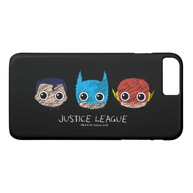Mini Justice League Heads Sketch Case-Mate iPhone Case (Back (Horizontal))