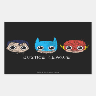 Mini Justice League Heads Sketch Sticker