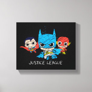 Mini Justice League Sketch Canvas Print