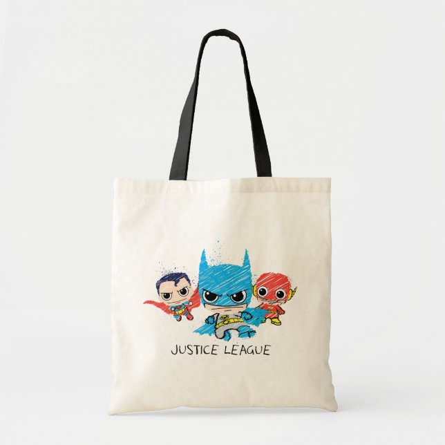 Mini Justice League Sketch Tote Bag (Front)