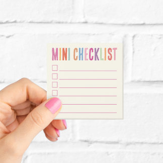 Mini liste de contrôle Post-it colorés