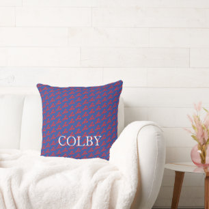 Mini Lobsters Preppy NAME Red White Blue Fun Throw Pillow