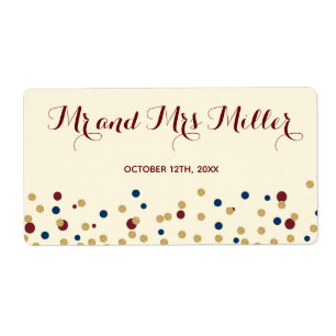 Mini mariage de confettis d'étiquette de bouteill
