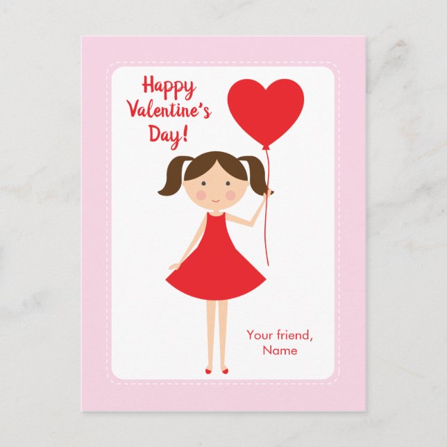 Mini Me Girl Class Valentine Cartes (Devant)