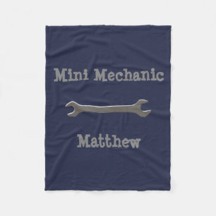 Mini Mechanic Custom Name Fleece Blanket