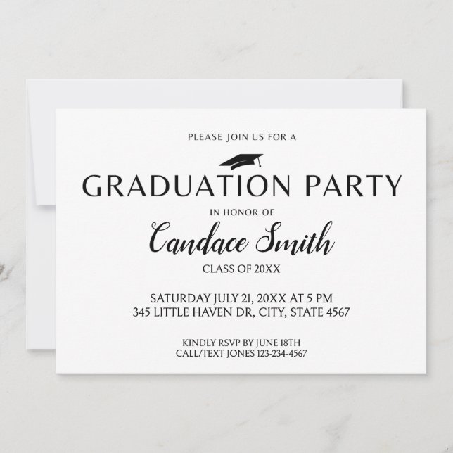 Mini Modèle d'invitation - Graduation Party (Devant)