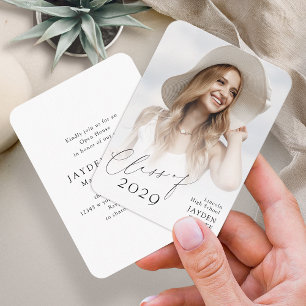 Mini Modern Chic Script Photo Graduation Invite