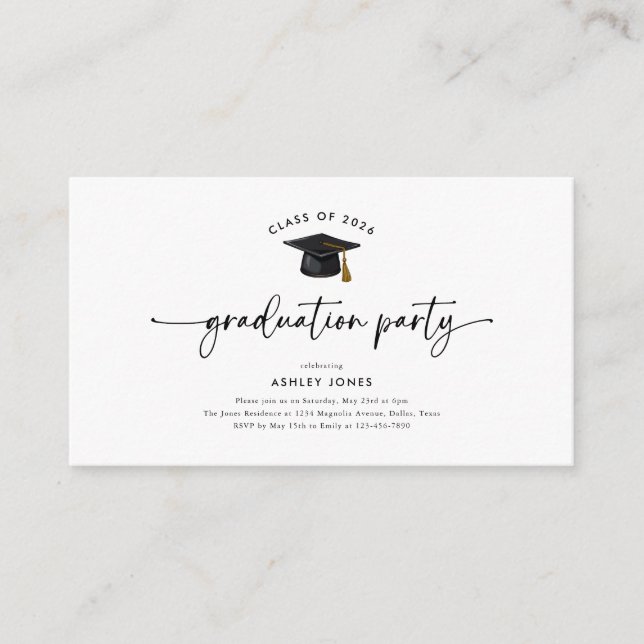 Mini Modern Graduation Party Invitation Insert (Front)