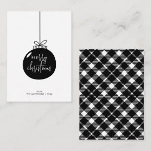 Mini Modern Merry Christmas Ornament Holiday Card
