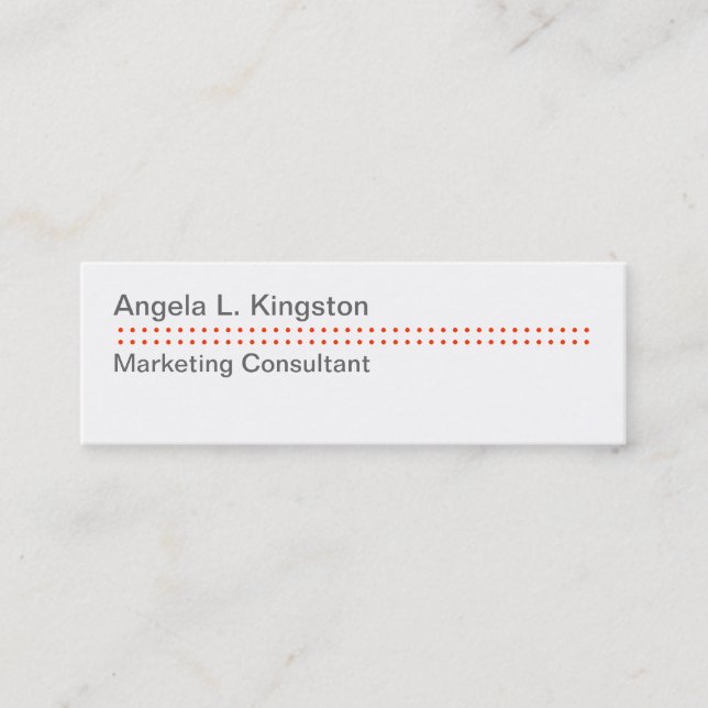 Mini modern micro dot cheery red grey custom business card (Front)