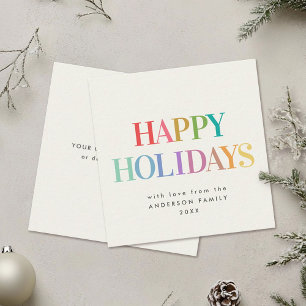 Mini Modern Rainbow Happy Holidays Card