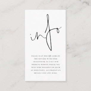Mini Modern Script Info QR Code Wedding Details Enclosure Card