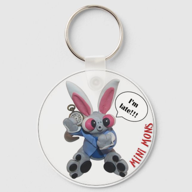 Mini Mons "I'm LATE" Key-chain Keychain (Front)