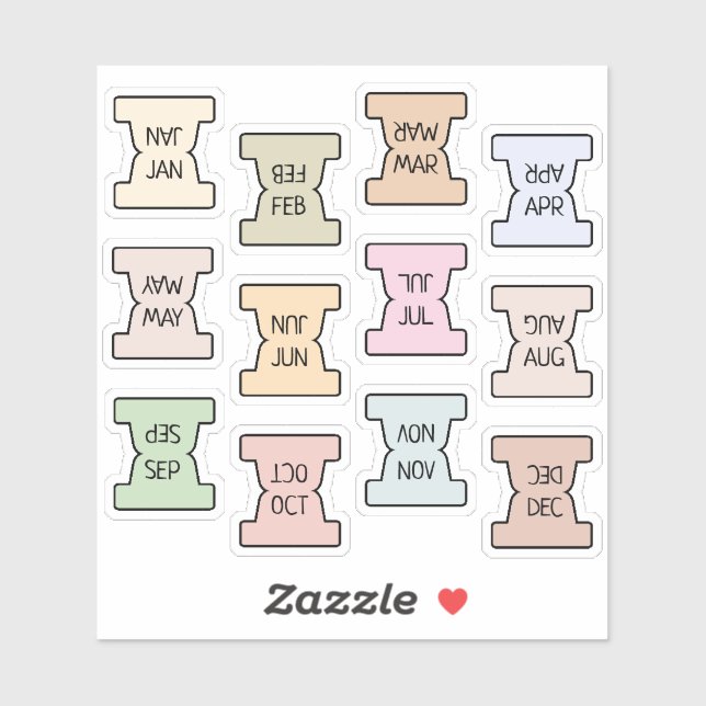 Mini Monthly Index Tab Pastel Bujo Planner Folded  (Sheet)