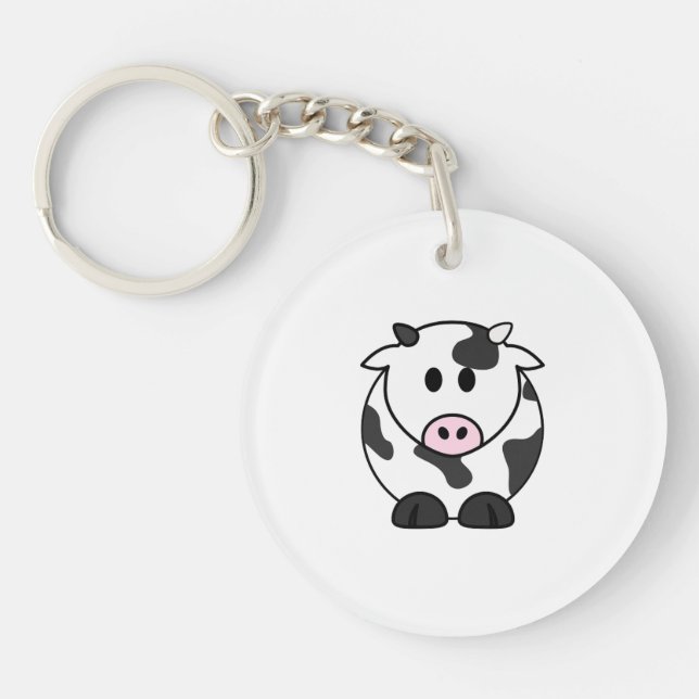 Mini Moo – Chubby Cow Acrylic Keychain (Front)