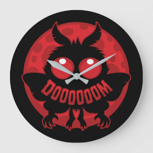 Mini Moonlit Mothman of DOOOOOOM Large Clock