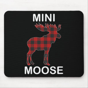 Mini Moose Red Plaid Buffalo Matching Family Pajam Mouse Pad