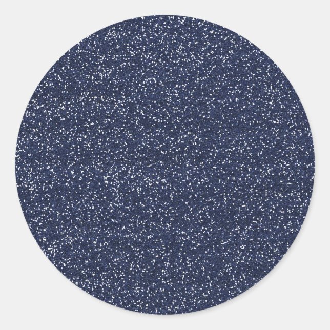 MINI NAVY BLUE GLITTER TEXTURE TEMPLATE BACKGROUND CLASSIC ROUND STICKER (Front)