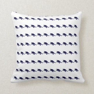 mini NAVY BLUE turtles on white PILLOW