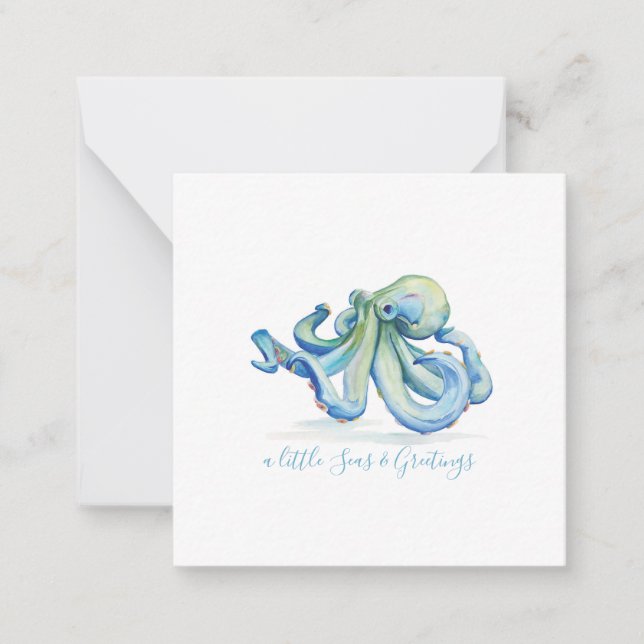 Mini Octopus Christmas Card (Front)