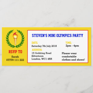 Mini Olympics Party Invitation