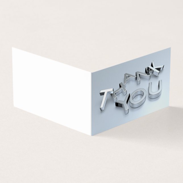 Mini pack plié Silver moderne 25 Cartes de Remerci (Extérieur)