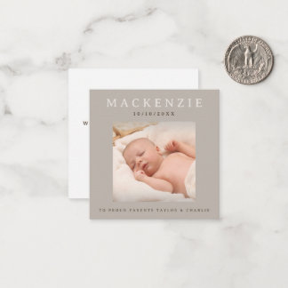 Mini Photo New Baby Photo Personalized 2 sided Card