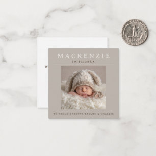 Mini Photo New Baby Photo Personalized 2 sided Card