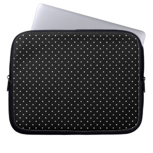 Mini Polka Dots in Black and White Customize it Laptop Sleeve