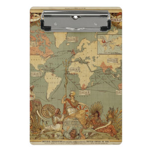 Mini Porte-bloc Affiche de la carte du monde de l'Empire britanniq