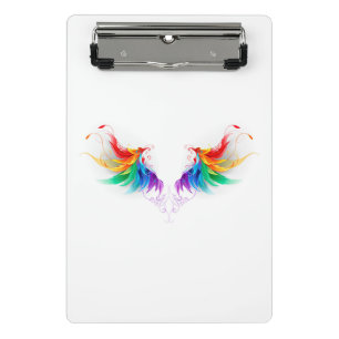 Mini Porte-bloc Ailes fluffy arc-en-ciel