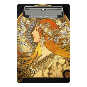 Mini Porte-bloc Alfonse Mucha Zodiac Art nouveau femme