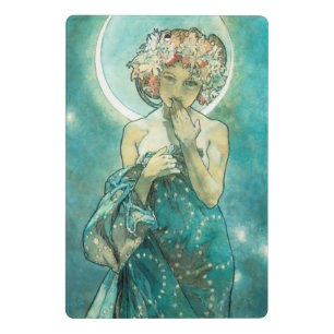 Mini Porte-bloc Alphonse Mucha Lune Clair De Lune Art Nouveau