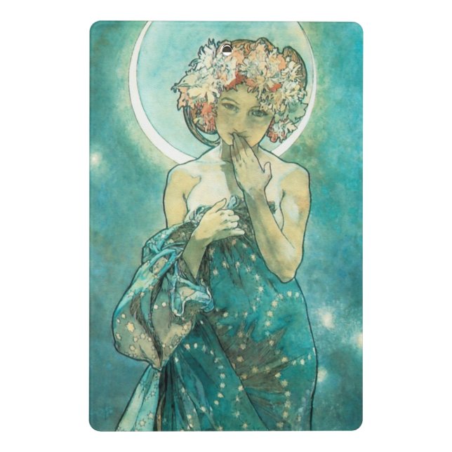 Mini Porte-bloc Alphonse Mucha Lune Clair De Lune Art Nouveau (Dos)