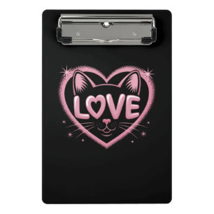 Mini Porte-bloc Amour de chat scintillant